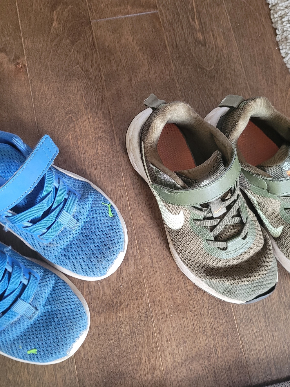 Set Of Two Pairs Of Kids Athletic Sneakers - Green and Blue